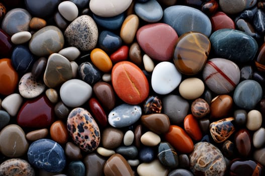 Vibrant Macro stones colorful. Abstract gem pebble. Generate Ai