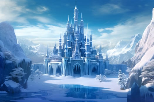 Magic ice castle. Asian frozen. Generate Ai
