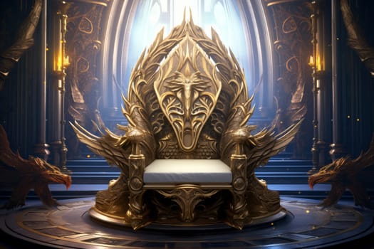 Enchanted Majestic fantasy throne. Magic castle. Generate Ai