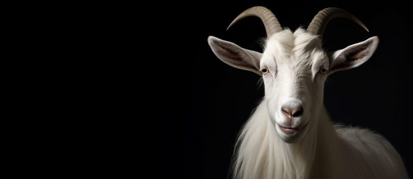 Robust Male goat. Nature horn animal. Generate Ai