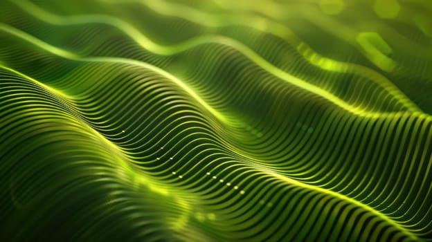 Abstract organic green lines as wallpaper background illustration. Generative AI.