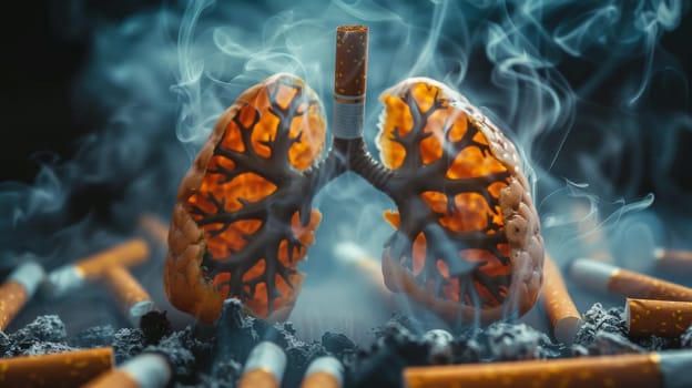 Concept of no smoking and World No Tobacco Day, Smoking prevention, creative advertising Ideas.