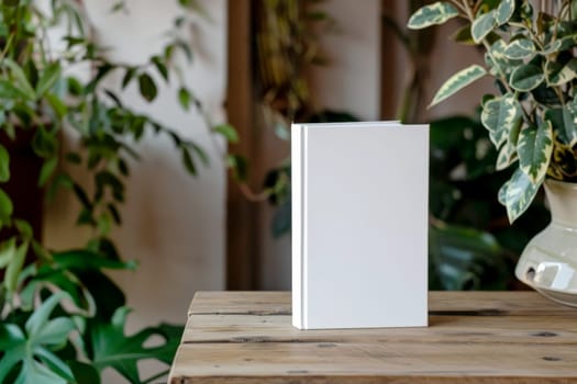 blank white book cover for mockup. isolated background . Generative AI.