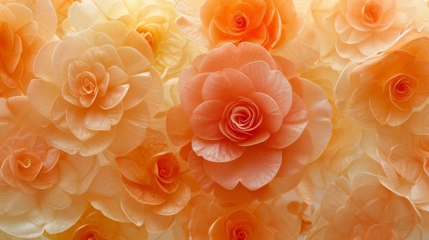 A close up of a bunch of orange and white flowers