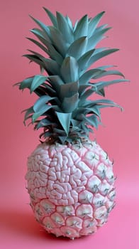 A pineapple with a brain shape on top of it