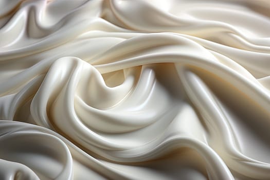 milky white and creamy background, wavy gentle flowing liquid texture. Ai generative art