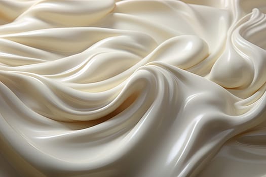 milky white and creamy background, wavy gentle flowing liquid texture. Ai generative art