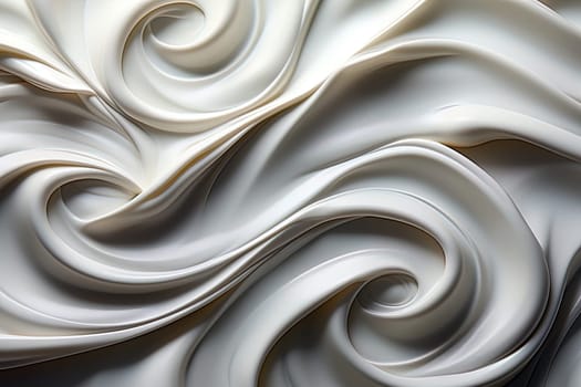 milky white and creamy background, wavy gentle flowing liquid texture. Ai generative art