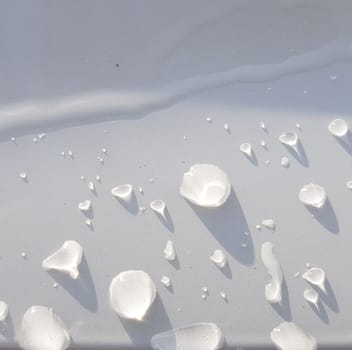Water droplets perspective through white color surface good for multimedia content backgrounds