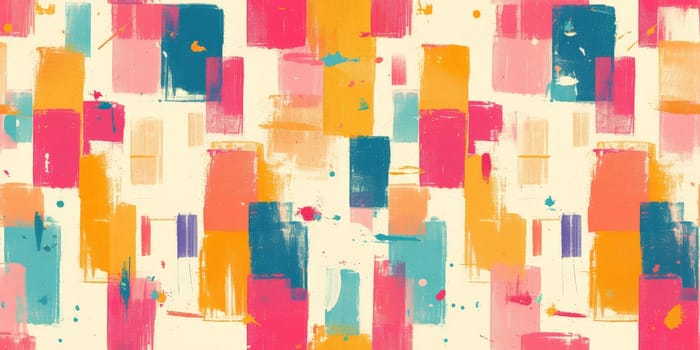 Colorful abstract 80s style seamless pattern. wall art paint