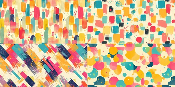 Colorful abstract 80s style seamless pattern. wall art paint