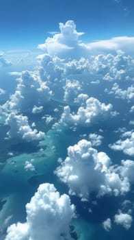 A view of a large body of water with clouds in the sky