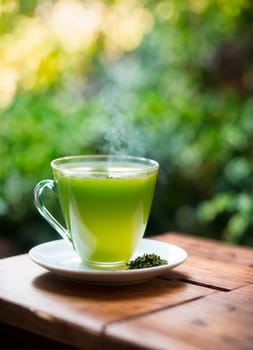 cup of tea on a tea plantation. Selective focus. drink.