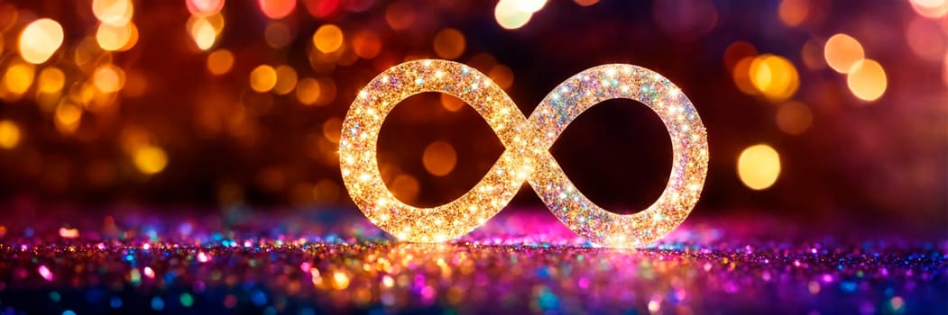 infinity sign on a shiny background. Selective focus. holiday.