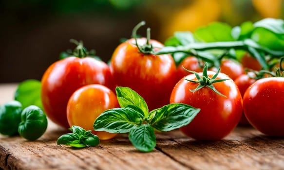 harvest of tomatoes in the garden. Selective focus. food.