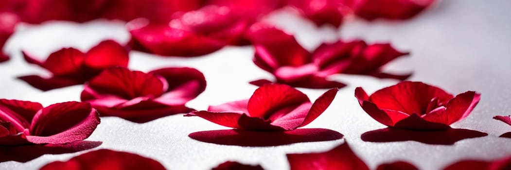 rose and rose petals on a white background. Selective focus. holiday.