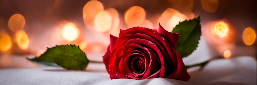 rose and rose petals on a white background. Selective focus. holiday.