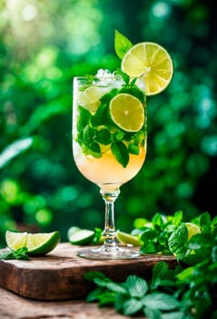 mojito cocktail in a glass. Selective focus. drink.