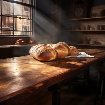 Fresh Loaf bakery bread. Pastry rustic. Generate AI