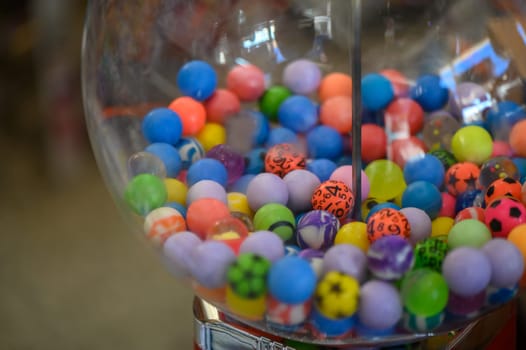 colored balls in a glass ball in a store 1