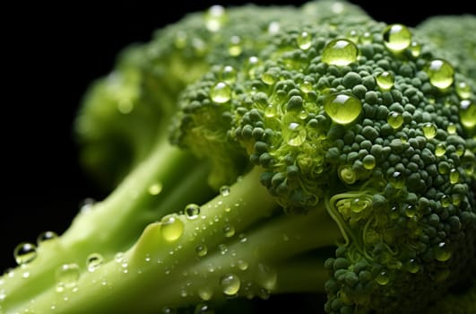 Large Macro broccoli. Nature fresh salad. Generate Ai