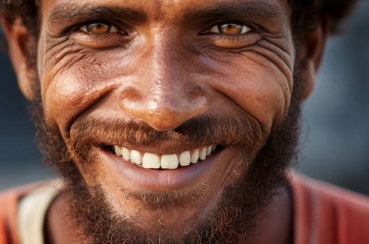 Radiant Man beautiful smile. White dental. Generate Ai