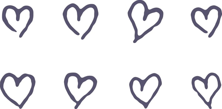 Playful Heart Sketches Handdrawn Vector Collection Isolated