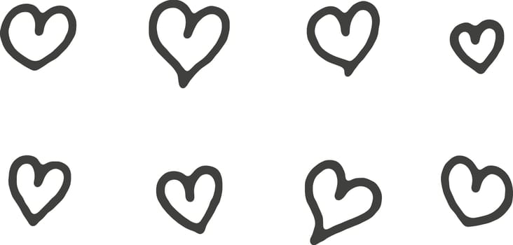 Whimsical Heart Doodles Vector Art Set