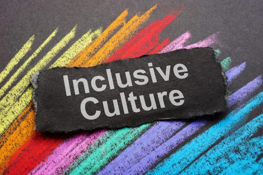 Inclusive culture concept. Colored stripes with a chalk and a piece of paper.