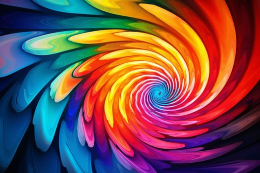 Swirling Hypnotic multicolored spiral. Decoration shape. Generate Ai