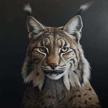 Agile Iberian lynx forest animal. Mammal predator. Generate Ai