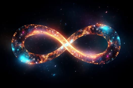 Cosmic Infinity sign universe. Galaxy sky. Generate Ai