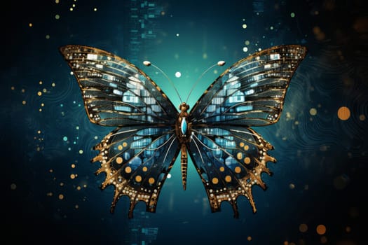 Complex Information technology butterfly. Internet economy. Generate Ai