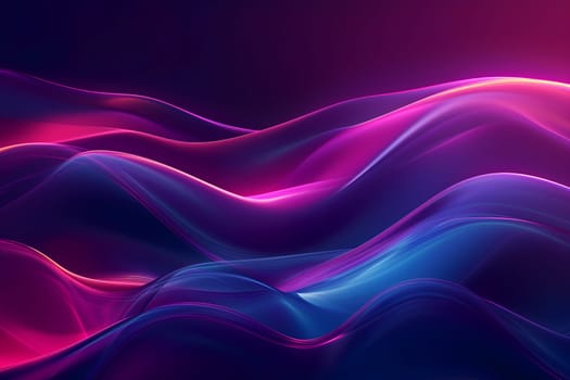 Abstract colorful gradient wavy energy flow on black background. Neural network generated image. Not based on any actual scene or pattern.