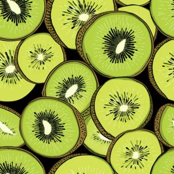 Repetitive Kiwi fruits pattern. Cooking agriculture. Generate Ai