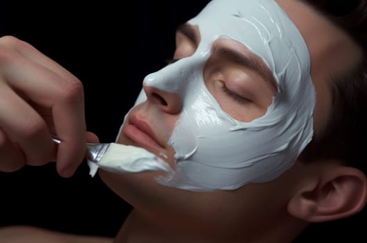 Durable Facial mask cream bowl skin. Mud extract. Generate Ai
