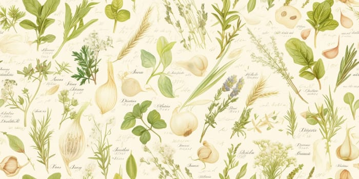 drawing seamless pattern with vegetables and fruits at white background hand drawn illustration