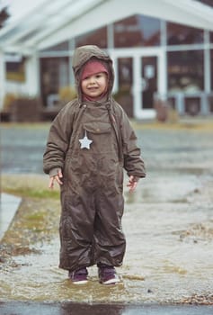 Charming child playing in Denmark.