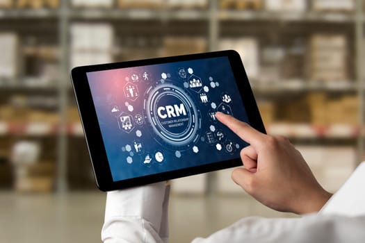 Customer relationship management system on modish computer for CRM business and enterprise