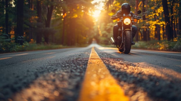 professional motorbike rider on road, motorcycle on road with the beautiful nature landscape view.