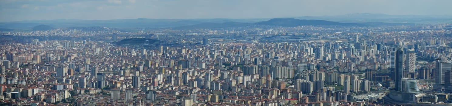 Arial View of Istanbul residential buildings .