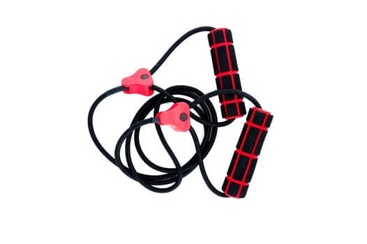 Resistance band isolated on a white background Sports accessory and fitness equipment