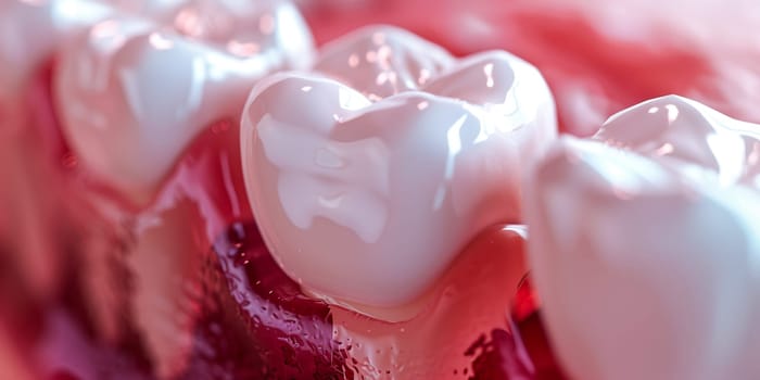 3D Close up of healthy teeth. Medically accurate 3D illustration of dental concept. 3D rendering