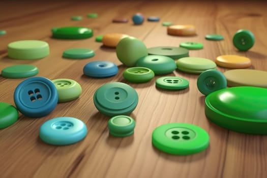 3D buttons with on the floor , generative AI