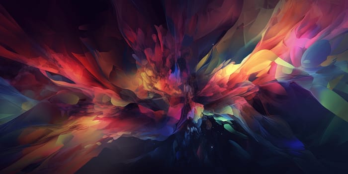 Colourful abstract digital background pattern on a black background