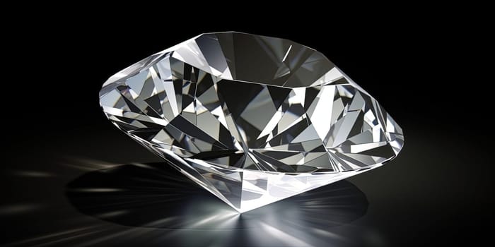 Amazing Big Diamante Shining On A Black Background