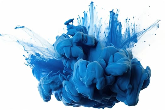 splashes of dark navy blue color paint isolated on a white background, generative AI