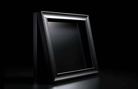 Modern white Photo frame on a black background, blank for your design or photography , generative AI