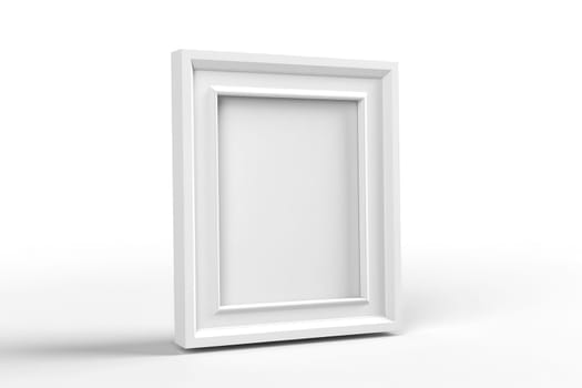 White modern photo frame on a white background, template for your design or picture , generative AI