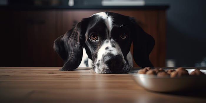 Poynter'S Dog Muzzle With Sad Eyes At Home Gives A Close-Up View Of His Melancholy Expression